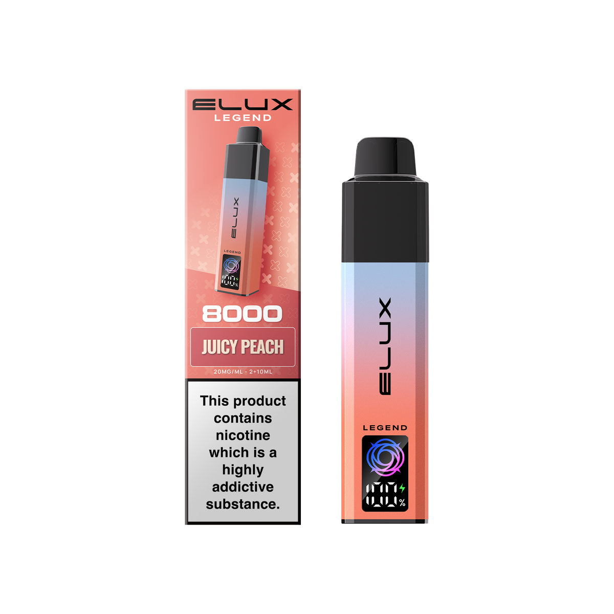 Buy Elux Legend 8000 Pod Vape Kit Box of 5 Juicy Peach