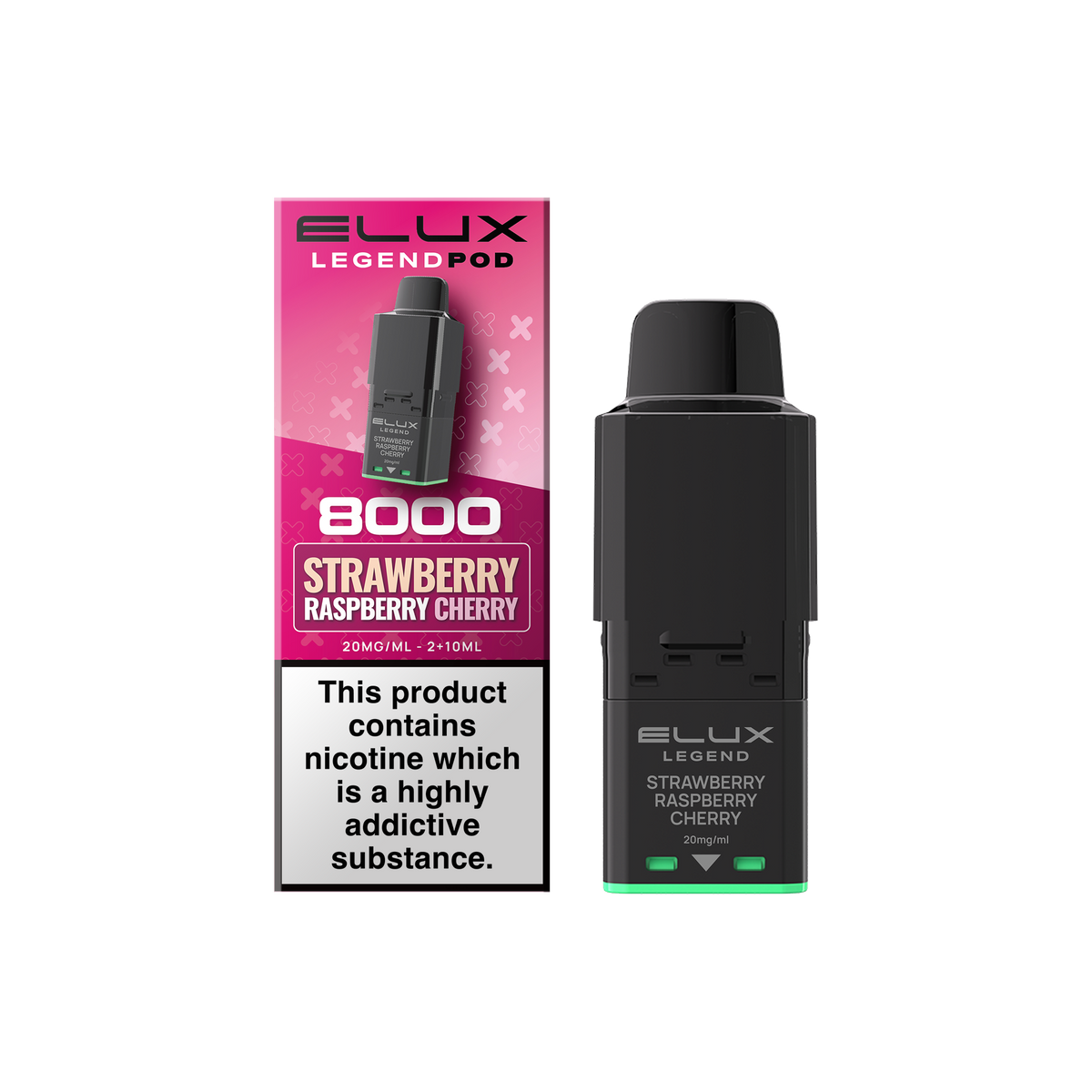Buy Elux Legend 8000 Refill Pods Box of 5 Strawberry Raspberry Cherry