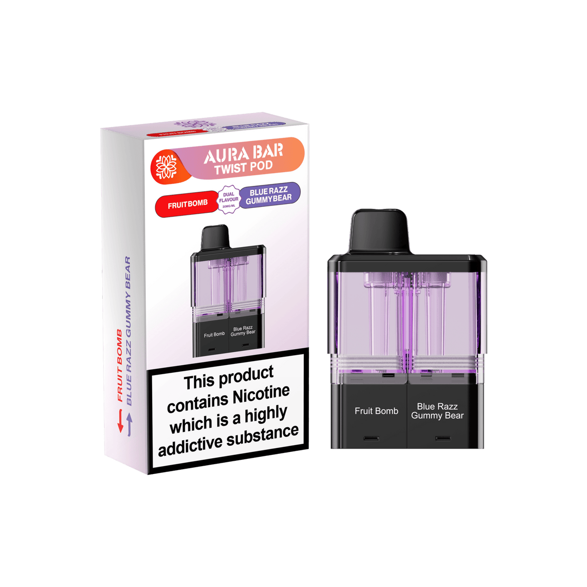 Buy Aura Bar Twist 40k Replacement Pods - Fruit Bomb / Blue Razz Gummy Bear