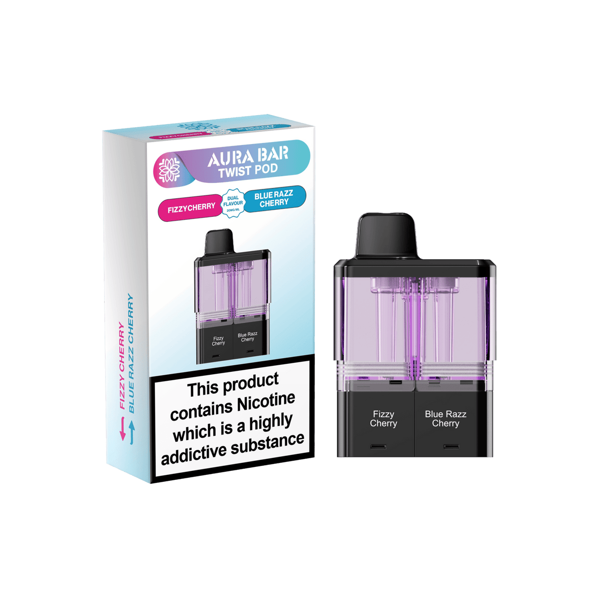 Buy Aura Bar Twist 40k Replacement Pods - Fizzy Cherry / Blue Razz Cherry