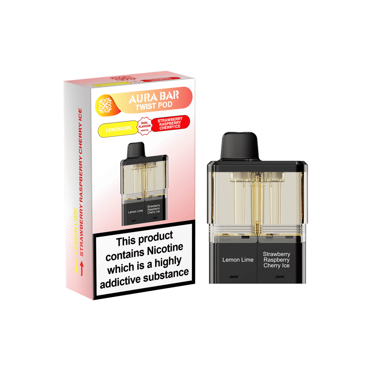 Buy Aura Bar Twist 40k Replacement Pods - Lemon Lime / Strawberry Raspberry Cherry Ice