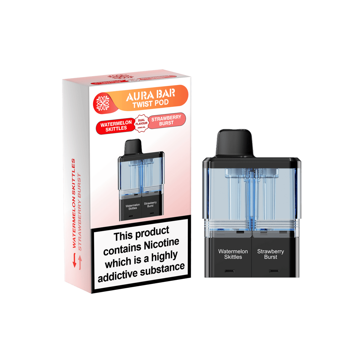 Buy Aura Bar Twist 40k Replacement Pods - Watermelon Skittles / Strawberry Burst