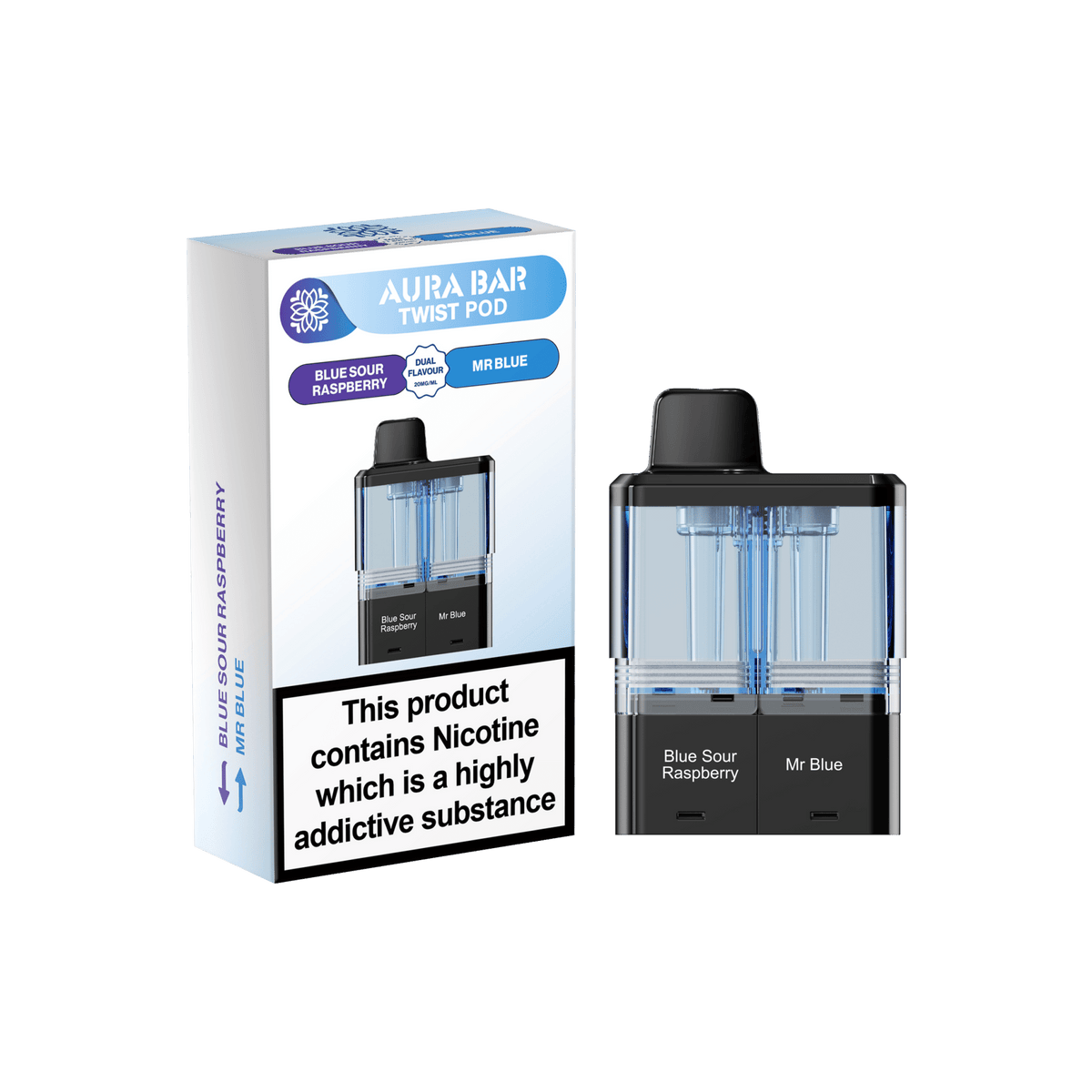 Buy Aura Bar Twist 40k Replacement Pods - Blue Sour Raspberry / Mr Blue