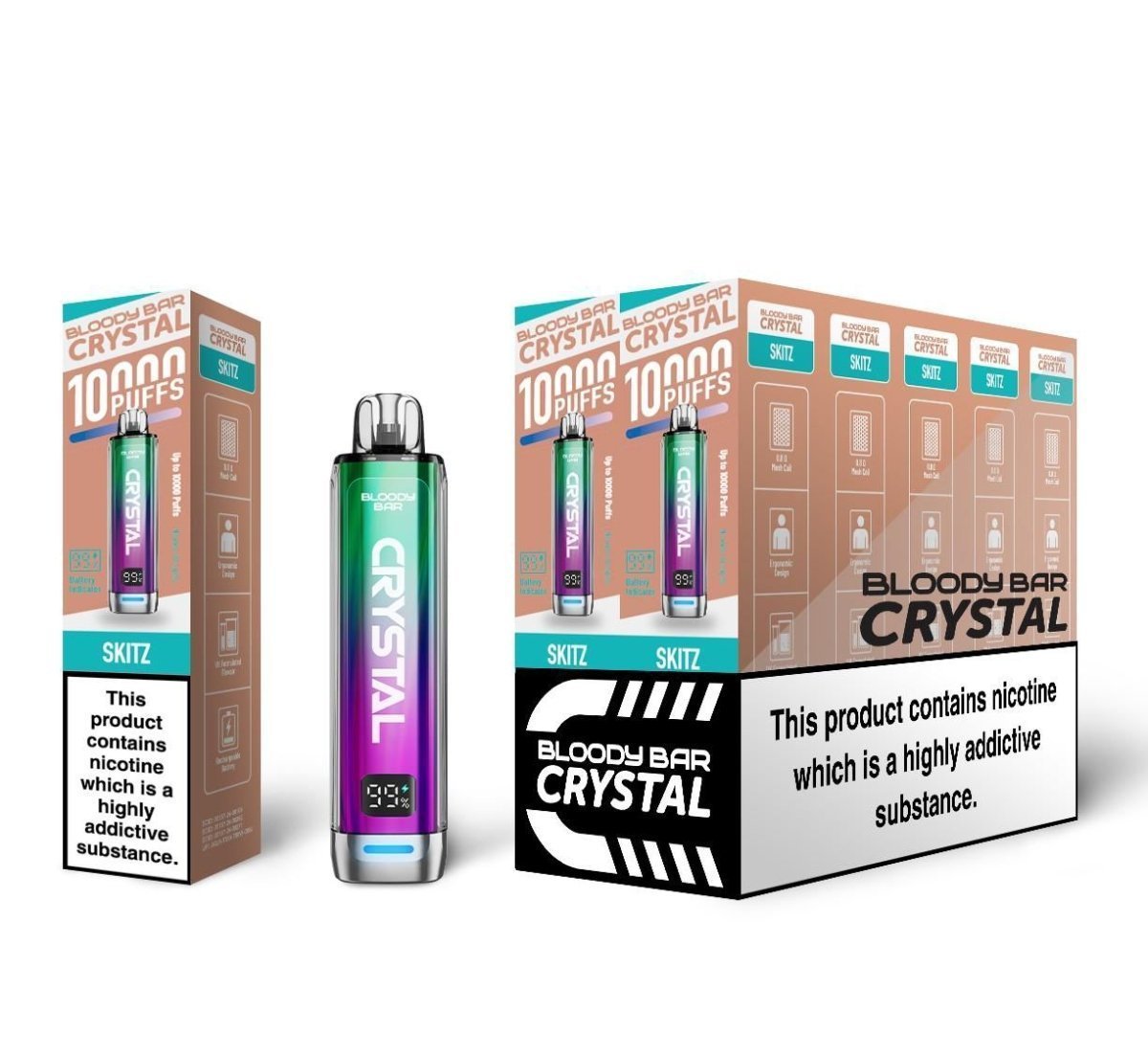 Buy Bloody Bar Crystal 10k Prefilled Pod Vape Pack of 10 - Skitz