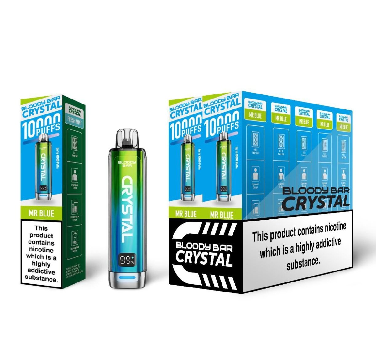 Buy Bloody Bar Crystal 10k Prefilled Pod Vape Pack of 10 - Mr Blue
