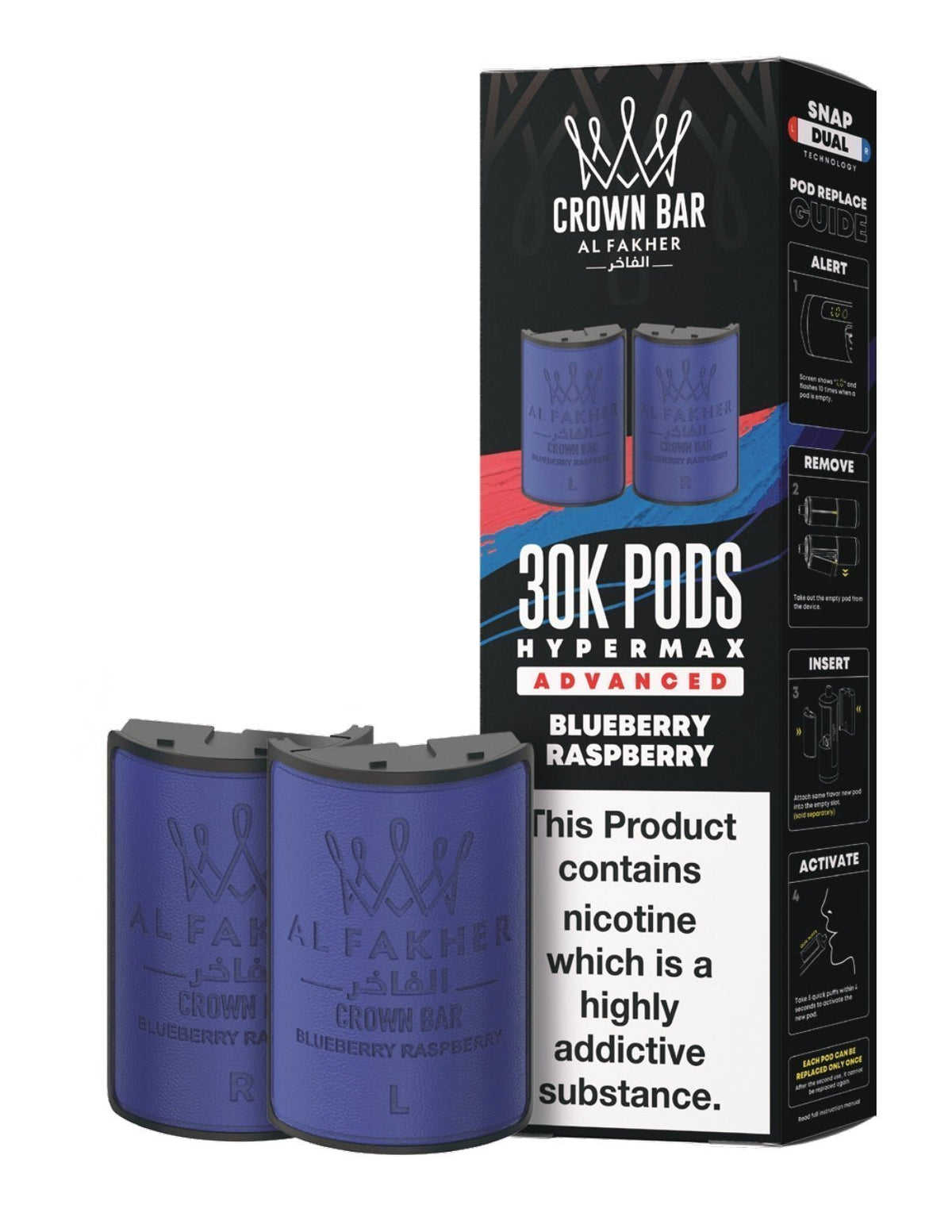 Buy Al Fakher 30k Hypermax Refill Pods Pack of 5 - Blueberry Raspberry