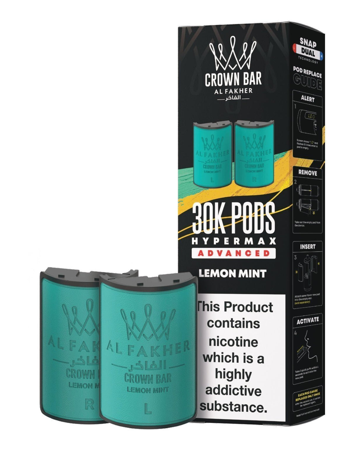 Buy Al Fakher 30k Hypermax Refill Pods Pack of 5 - Lemon Mint