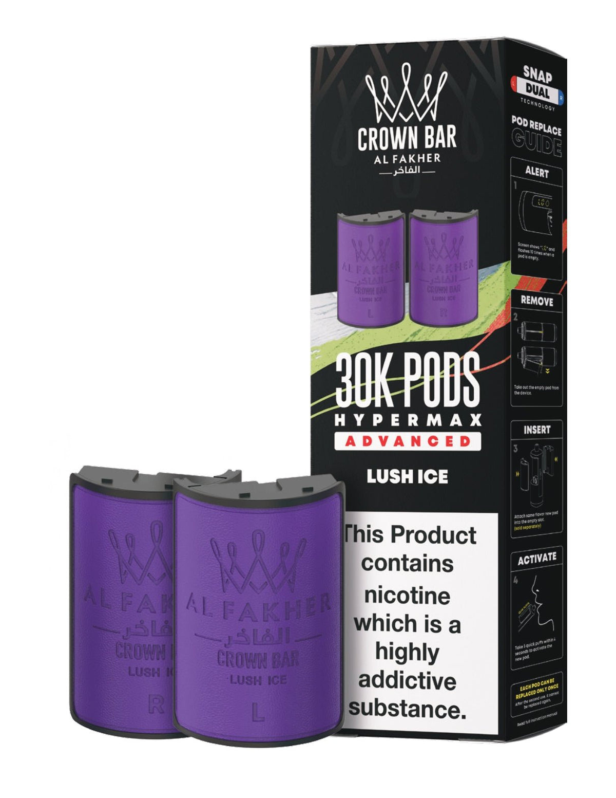 Buy Al Fakher 30k Hypermax Refill Pods Pack of 5 - Lush Ice