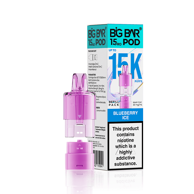 Buy Big Bar 15000 Pro Prefilled Replacement Pods - Blueberry Ice