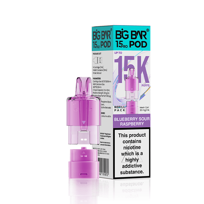 Buy Big Bar 15000 Pro Prefilled Replacement Pods - Blueberry Sour Raspberry