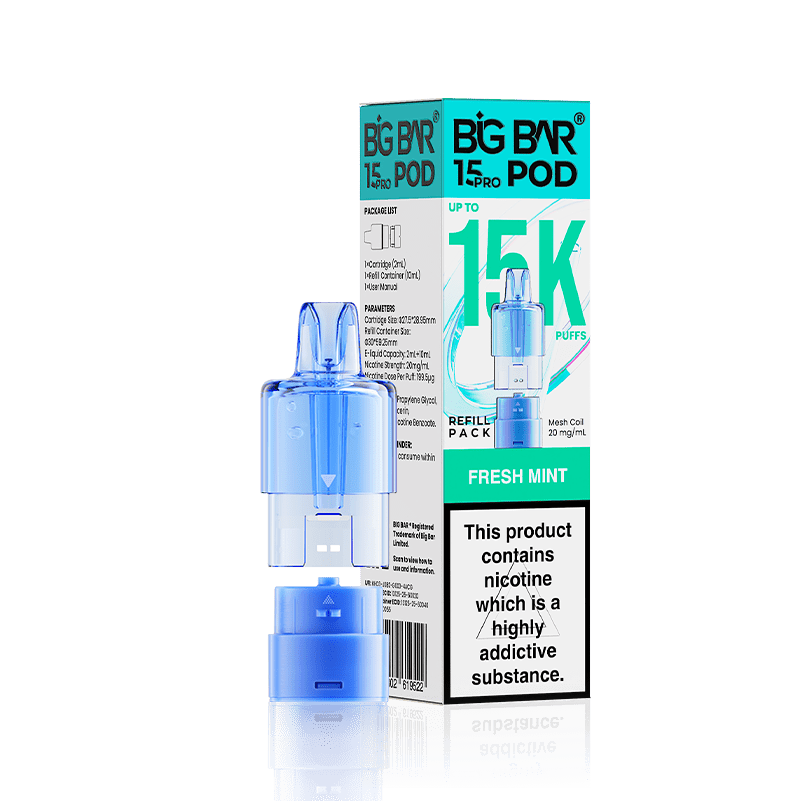 Buy Big Bar 15000 Pro Prefilled Replacement Pods - Fresh Mint