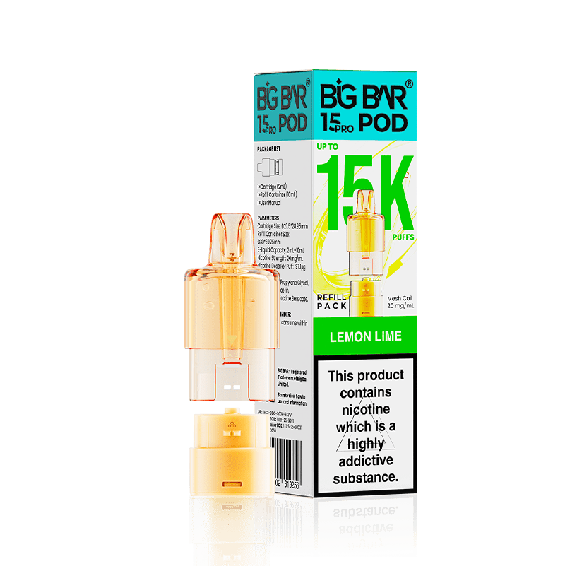 Buy Big Bar 15000 Pro Prefilled Replacement Pods - Lemon Lime