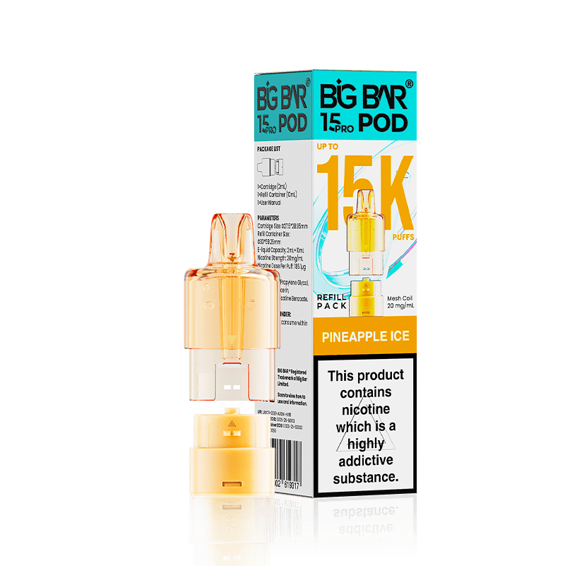 Buy Big Bar 15000 Pro Prefilled Replacement Pods - Pineapple Ice