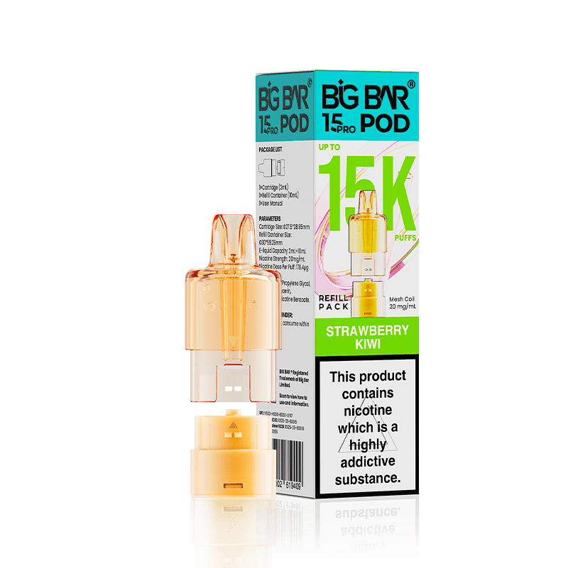Buy Big Bar 15000 Pro Prefilled Replacement Pods - Strawberry Kiwi