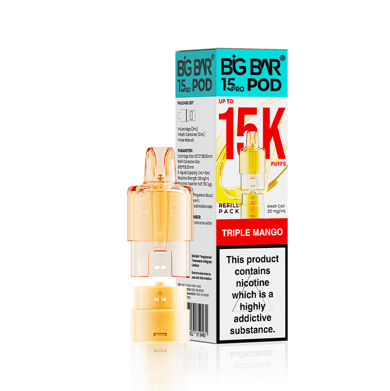 Buy Big Bar 15000 Pro Prefilled Replacement Pods - Triple Mango