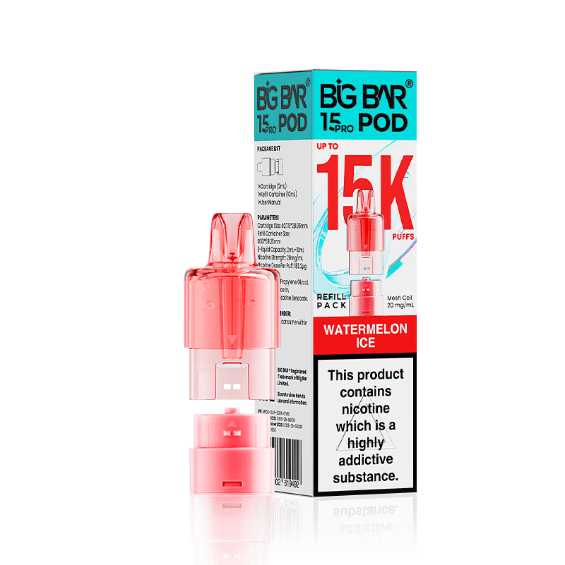 Buy Big Bar 15000 Pro Prefilled Replacement Pods - Watermelon Ice