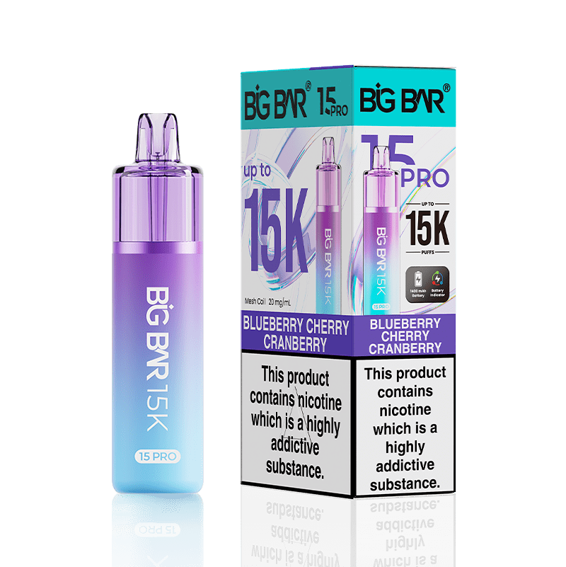 Buy Big Bar 15000 Pro Vape Kit Box of 5 - Blueberry Cherry Cranberry