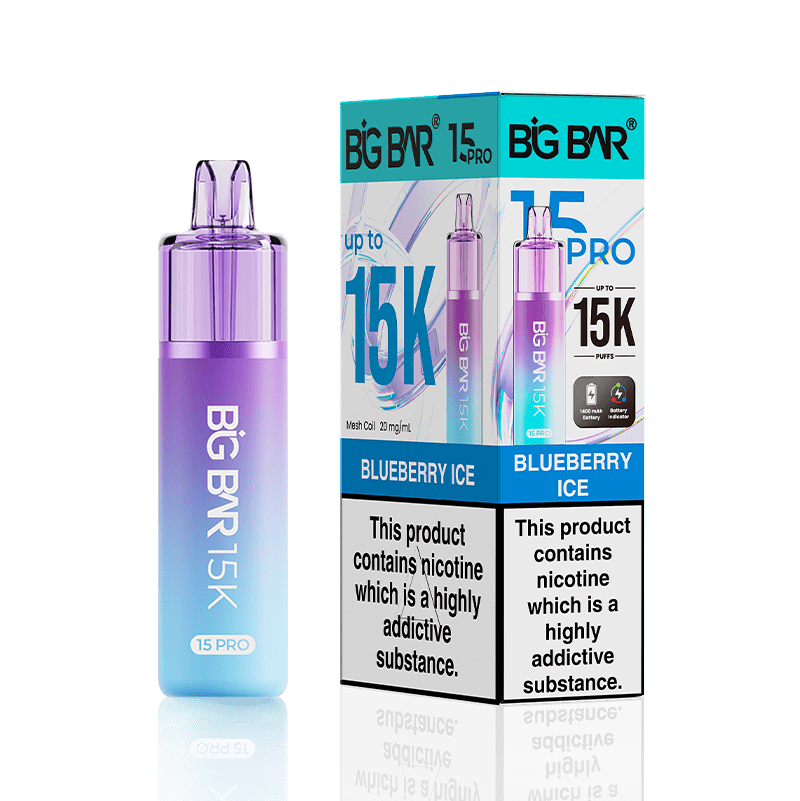 Buy Big Bar 15000 Pro Vape Kit Box of 5 - Blueberry Ice