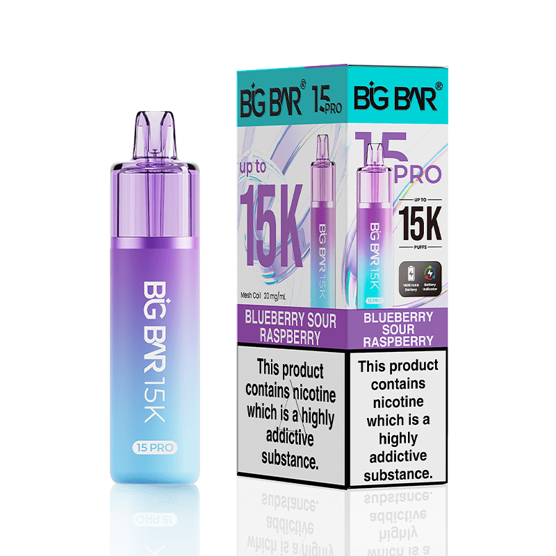 Buy Big Bar 15000 Pro Vape Kit Box of 5 - Blueberry Sour Raspberry