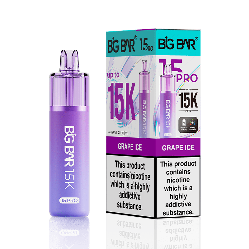 Buy Big Bar 15000 Pro Vape Kit Box of 5 - Grape Ice