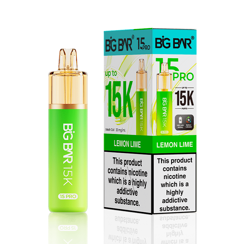 Buy Big Bar 15000 Pro Vape Kit Box of 5 - Lemon Lime