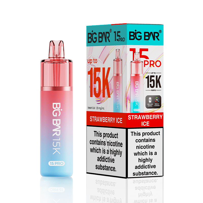 Buy Big Bar 15000 Pro Vape Kit Box of 5 - Strawberry Ice