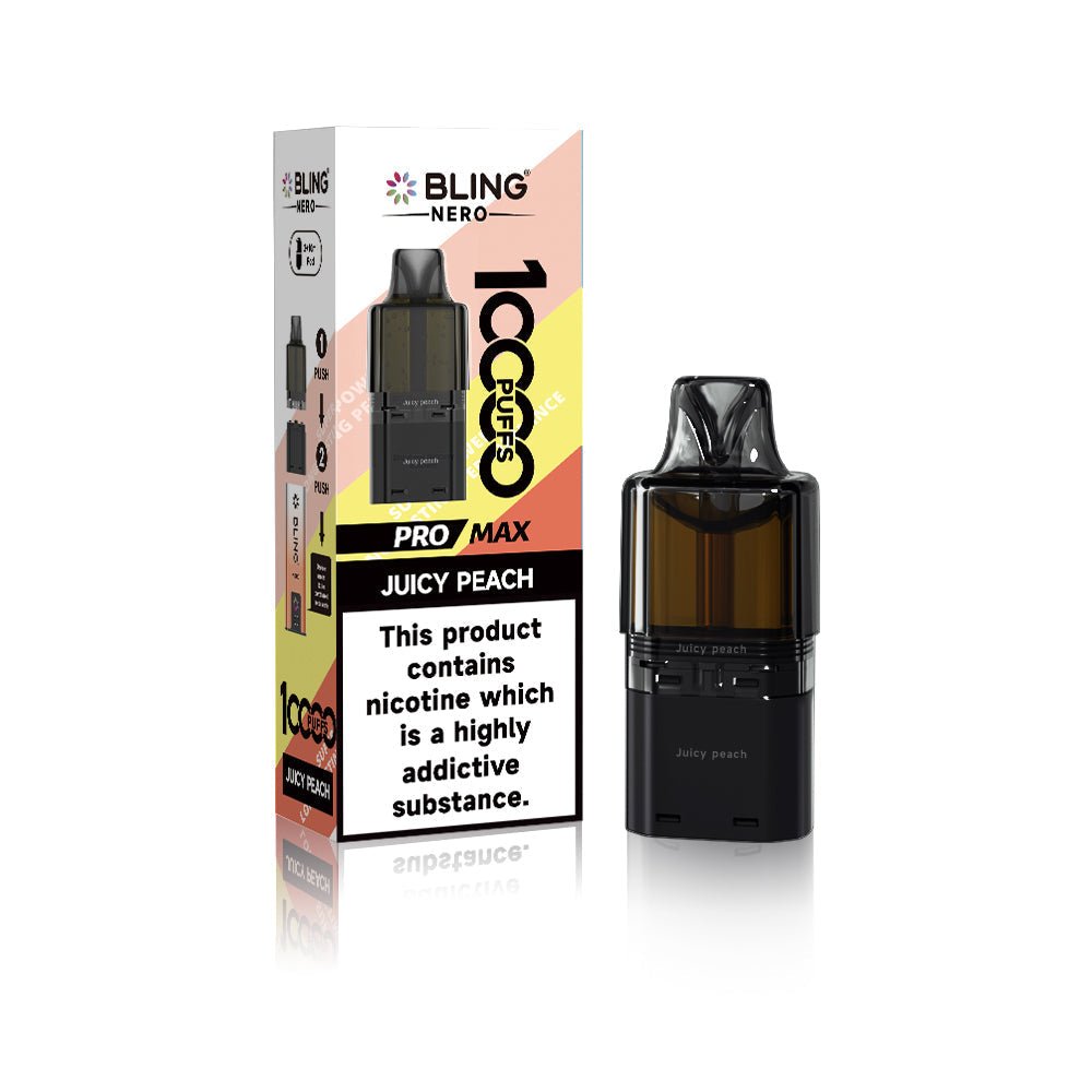 Buy Crystal Bling Nero 10k Prefilled Pods Box of 5 - Juicy Peach