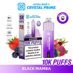 Buy Crystal Prime Aura Bar 10k Prefilled Pod Vape - Pack of 5 - Black Mamba