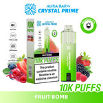 Buy Crystal Prime Aura Bar 10k Prefilled Pod Vape - Pack of 5 - Fruit Bomb