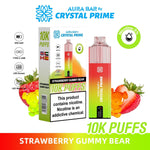 Buy Crystal Prime Aura Bar 10k Prefilled Pod Vape - Pack of 5 - Strawberry Gummy Bear