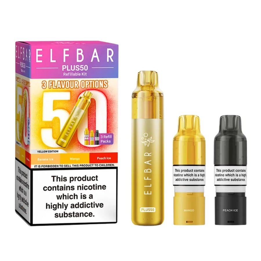 Buy Elf Bar Plus 50 Vape Kit ( Box of 5) - Yellow Edition