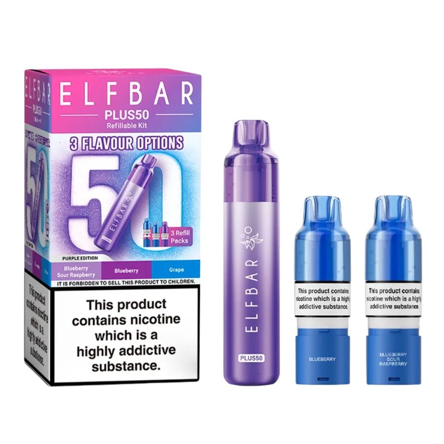 Buy Elf Bar Plus 50 Vape Kit - Purple Edition