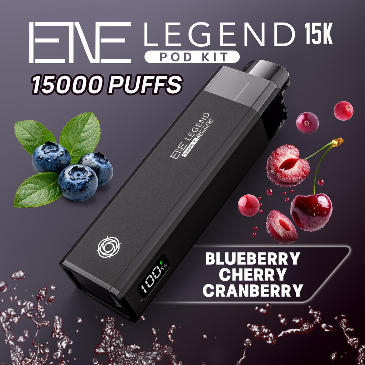 Buy Elux ENE Legend 15k Pod Vape Kit Pack of 5 - Blueberry Cherry Cranberry