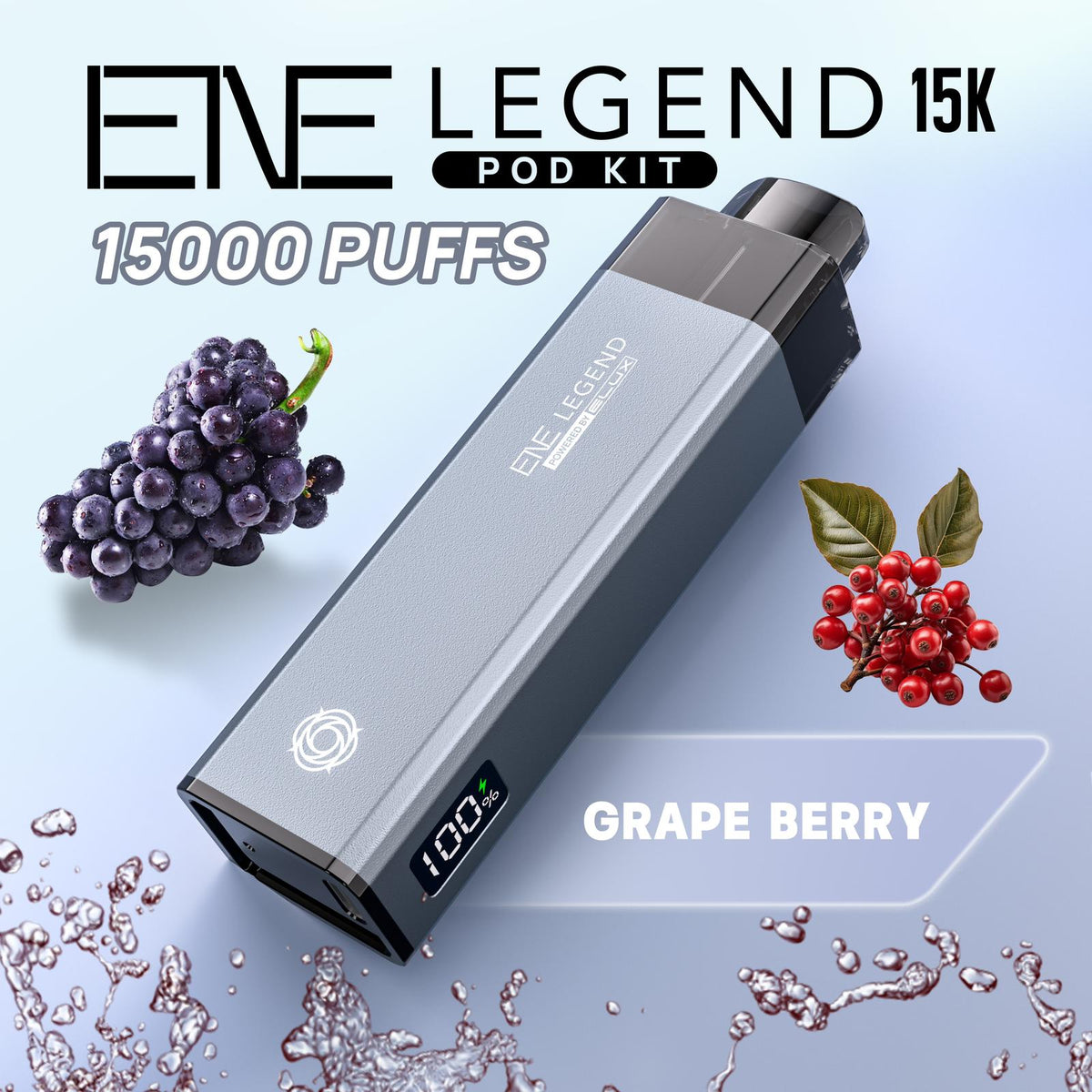 Buy Elux ENE Legend 15k Pod Vape Kit Pack of 5 - Grape Berry