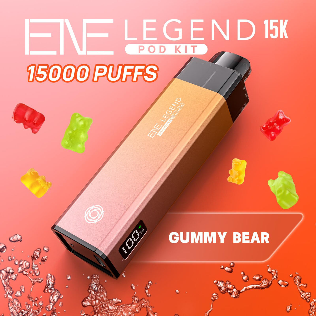 Buy Elux ENE Legend 15k Pod Vape Kit Pack of 5 - Gummy Bear