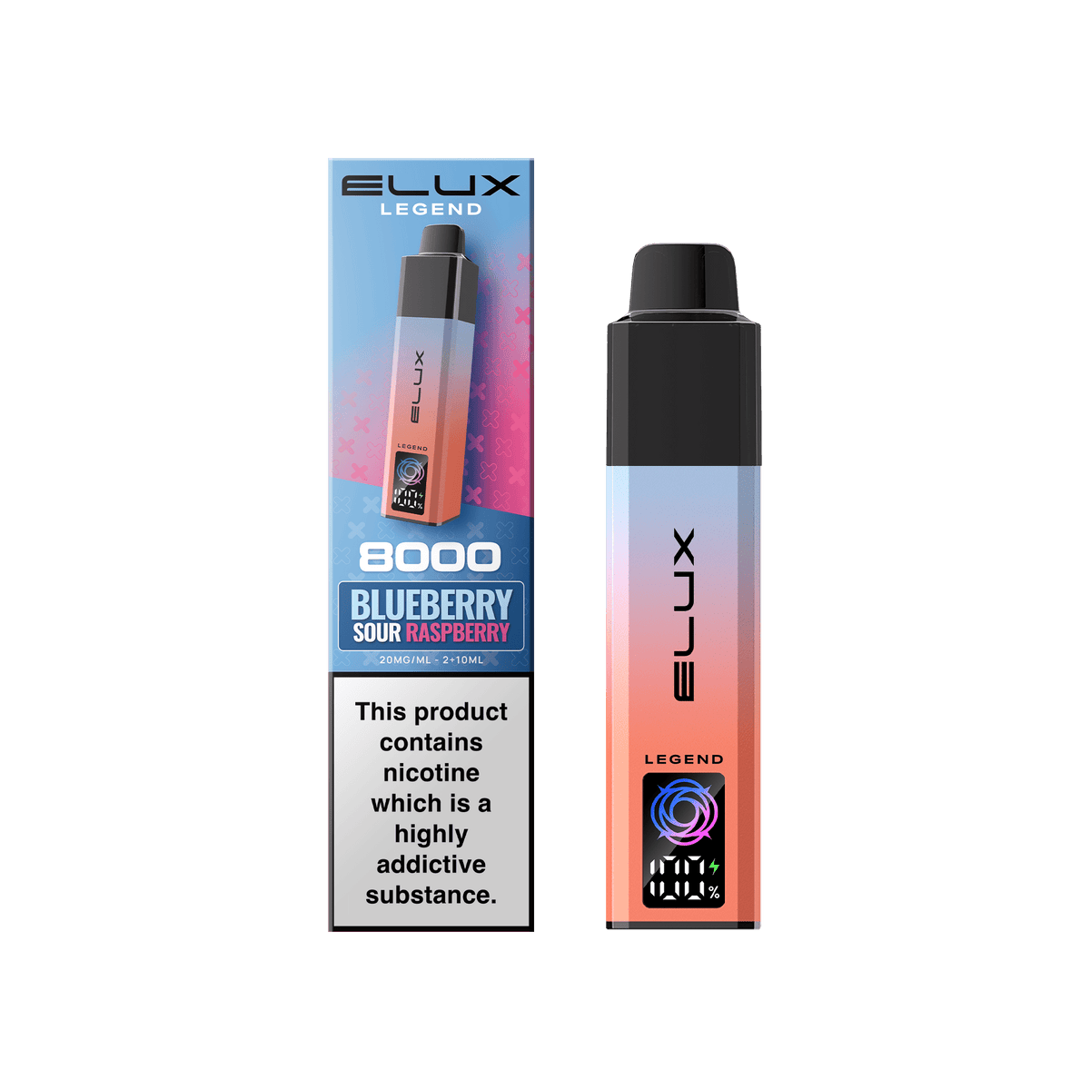 Buy Elux Legend 8000 Pod Vape Kit Box of 5 - Blue Sour Raspberry