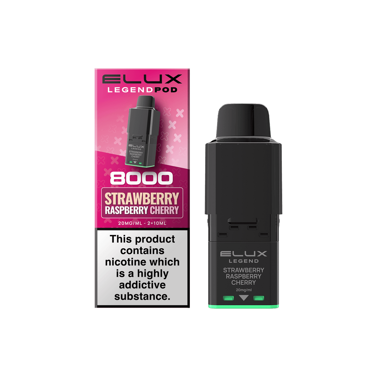 Buy Elux Legend 8000 Refill Pods Box of 5 - Strawberry Raspberry Cherry