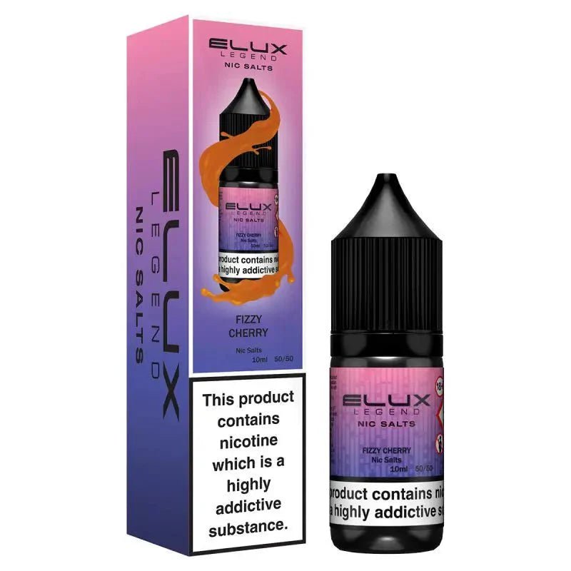 Buy Elux Legend Nic Salts 10ml E - Liquids - 5mg Box of 10 - Fizzy Cherry