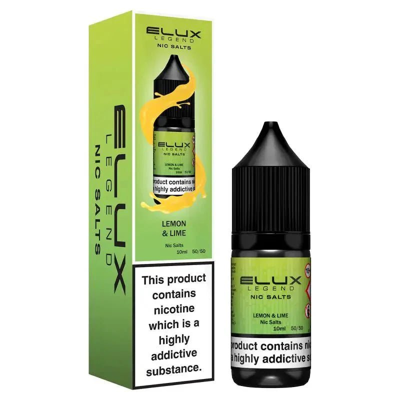Buy Elux Legend Nic Salts 10ml E - Liquids - 5mg Box of 10 - Lemon & Lime