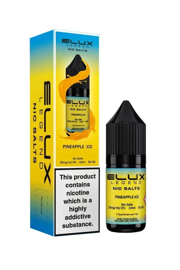 Buy Elux Legend Nic Salts 10ml E - Liquids - 5mg Box of 10 - Pineapple Ice