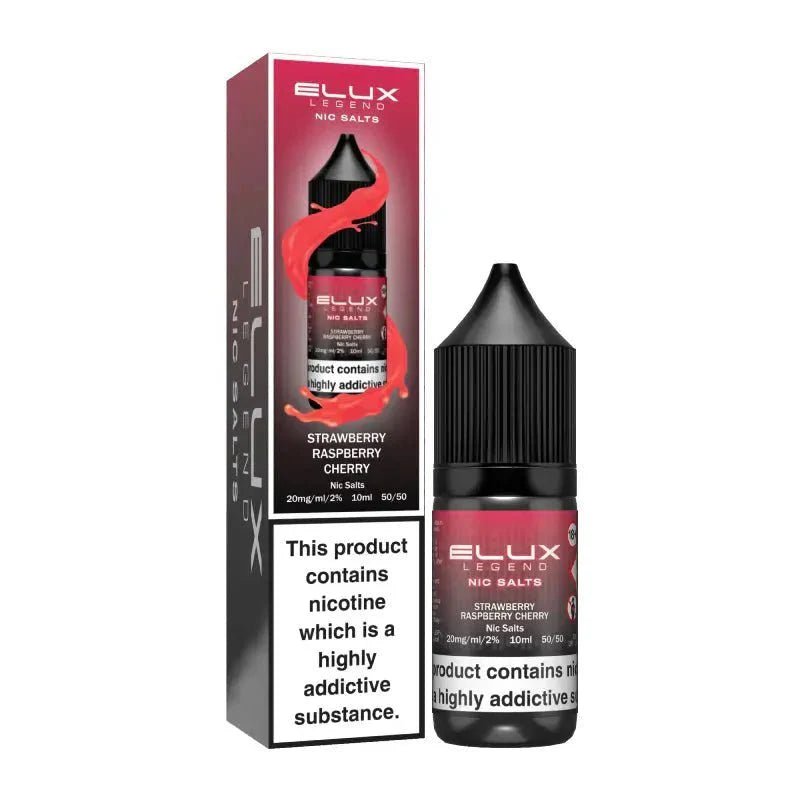 Buy Elux Legend Nic Salts 10ml E - Liquids - 5mg Box of 10 - Strawberry Raspberry Cherry