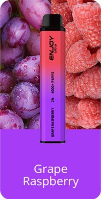 Buy Enjoy Ultra 4000 Vape Kit Box of 10 - Grape Raspberry