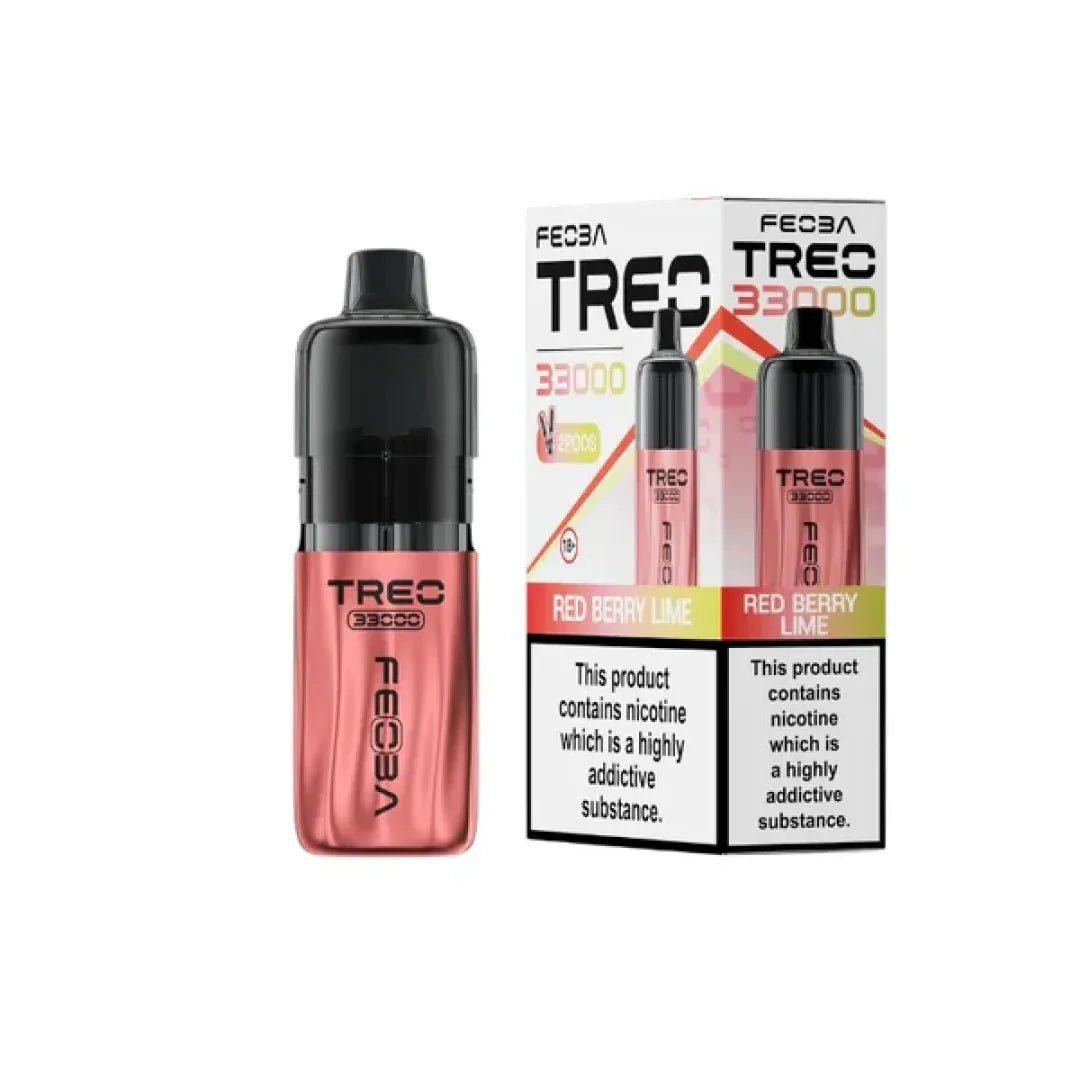 Buy Feoba Treo 33k Prefilled Pod Vape Kit Box of 5 - Red Berry Lime