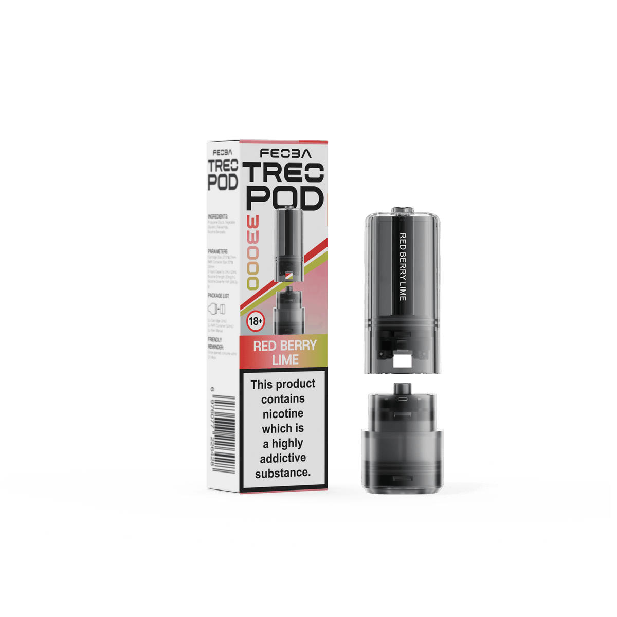 Buy Feoba Treo 33k Replacement Pods Box of 5 - Red Berry Lime