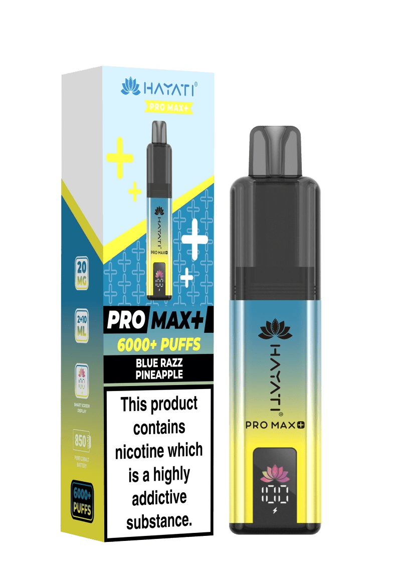 Buy Hayati Pro Max+ 6000 Vape Kit Box of 5 - Blue Razz Pineapple
