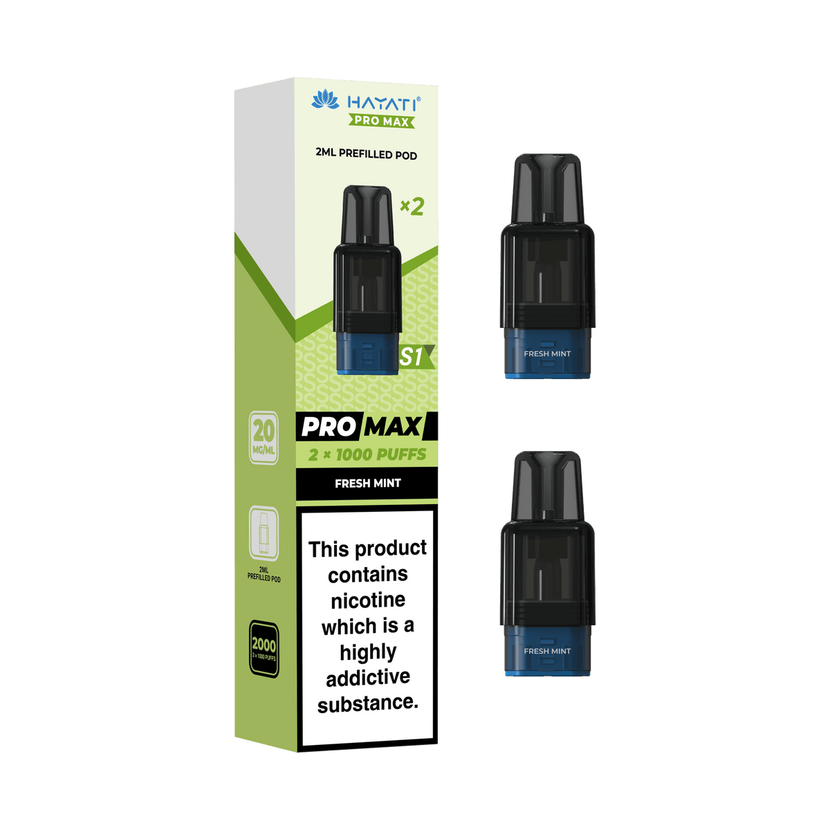 Buy Hayati Pro Max S1 Prefilled Pods Box of 10 - Fresh Mint