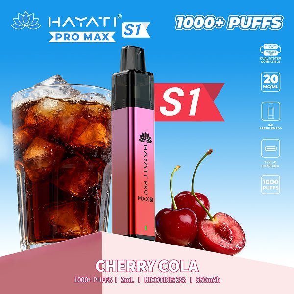 Buy Hayati Pro Max S1 Vape Kit Box of 10 - Cherry Cola
