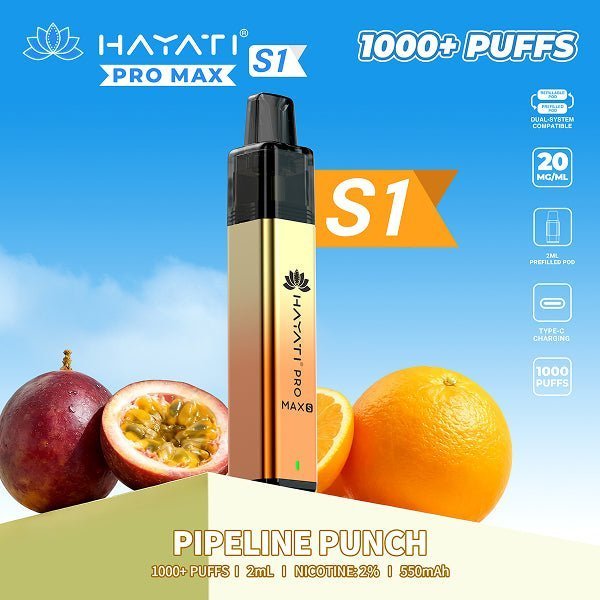 Buy Hayati Pro Max S1 Vape Kit Box of 10 - Pipeline Punch