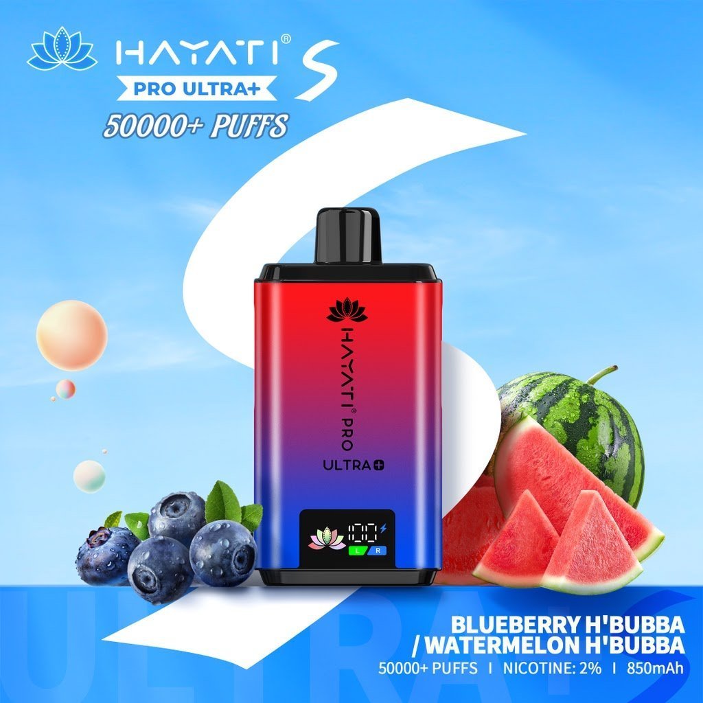 Buy Hayati Pro Ultra Plus S 50K Prefilled Pod Vape Kit hi - Blueberry Hubba Bubba / Watermelon Hubba Bubba
