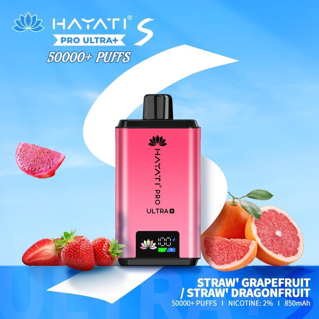 Buy Hayati Pro Ultra Plus S 50K Prefilled Pod Vape Kit hi - Straw Grapefruit / Straw Dragonfruit